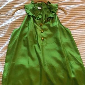 J. crew elizabeth top GREEN 100% silk